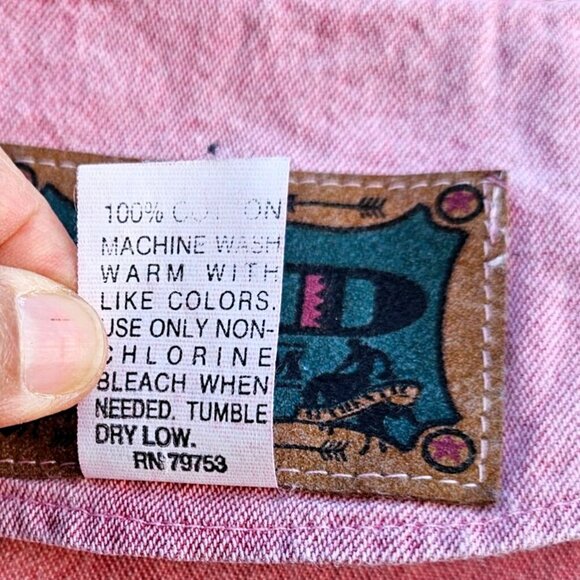 Vintage Pink Denim Western Vest Plus Size XXL Hand Painted Cowgirl Roses - Picture 5 of 11